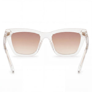 QUAY AUSTRALIA Call the Shots Cat Eye Sunglasses for Women — interior view, Non-Polarized lens detail
