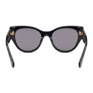 QUAY AUSTRALIA Chit Chat Cat Eye Sunglasses for Women — interior view, Non-Polarized lens detail