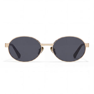 QUAY AUSTRALIA High Profile Round Sunglasses for Women — front view, Metal frame