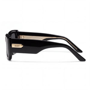 QUAY AUSTRALIA Tell Me More Rectangle Sunglasses Women — side view, Non-Polarized Smoke lens