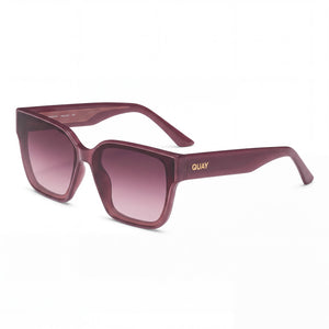 Quay Drive In Violet Square Sunglasses Unisex, Brown lens