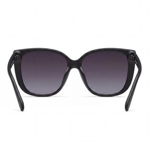 Quay Ever After Cat Eye Sunglasses Women — side view, Polarized Smoke lens