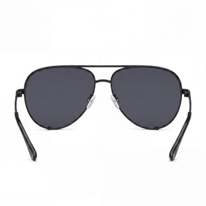 Quay High Key Aviator Sunglasses Unisex — side view, Non-Polarized Smoke lens