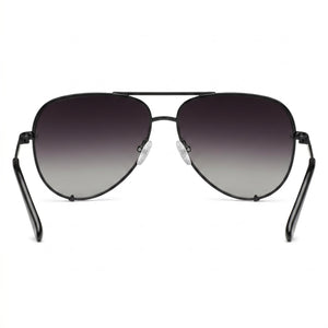 Quay High Key Extra Large Aviator Sunglasses for Women — interior view, Polarized lens detail