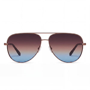 Quay High Key Extra Large Aviator Sunglasses Unisex — front view, Metal frame