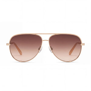 Quay High Key Extra Large Aviator Sunglasses for Women — front view, Metal frame