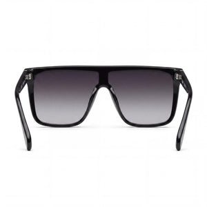 Quay Nightfall Medium Rectangle Sunglasses Unisex — side view, Polarized Smoke lens