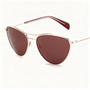 Rag & Bone Modern Red Gold Pilot Sunglasses for Women, Red Gold lens