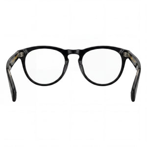 Rag & Bone RNB 7003 Round Eyeglasses Men — side view, Black Acetate temples
