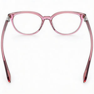 Rag & Bone RNB3029 Round Eyeglasses Women — side view, Pink Plastic temples