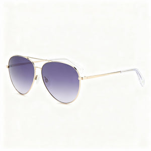 Rag & Bone RNB5052/G/S Aviator Sunglasses Unisex — front view, Stainless Steel frame