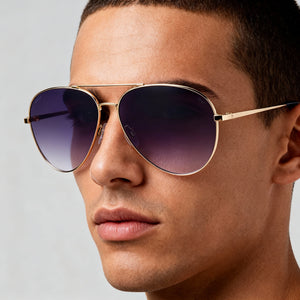 Rag & Bone RNB5052/G/S Gold Grey Sunglasses Unisex — lifestyle wear, weekend outings and city walks