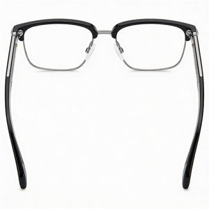 Rag & Bone RNB7038/G Rectangle Eyeglasses Unisex — side view, Black Alloy Steel temples