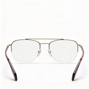 Rag & Bone Rnb7054/g Aviator Eyeglasses Men — side view, Red Gold temples