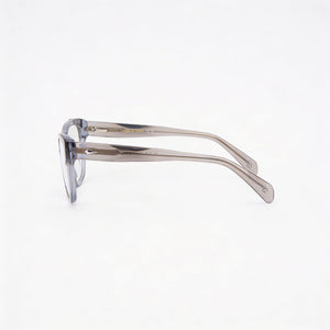 Rag & Bone Casual Rectangle Eyeglasses Men — side view, Gray Acetate temples