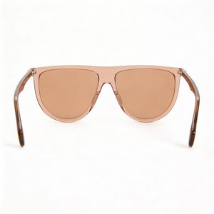 Rag & Bone Classic Rectangle Sunglasses Women — side view, Non-Polarized Brown lens