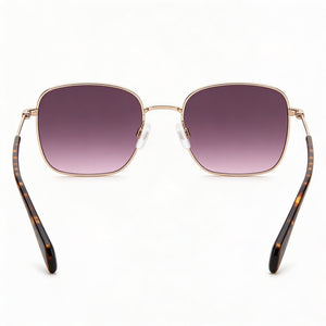 Rag & Bone Square Sunglasses Men — side view, Non-Polarized Grey Fuchsia lens