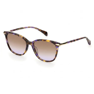 Rag & Bone Havana Rectangle Sunglasses for Women, Brown Violet Havana lens