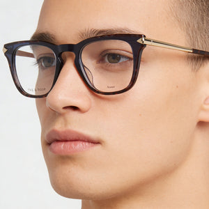 Rag & Bone Modern Square Eyeglasses for Unisex — interior view, Polycarbonate demo lenses
