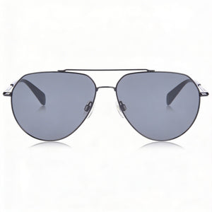 Rag & Bone Modern Aviator Sunglasses Unisex — front view, Stainless Steel frame