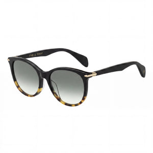 Rag & Bone Rnb 1020/S Black Oval Sunglasses for Women, Grey lens