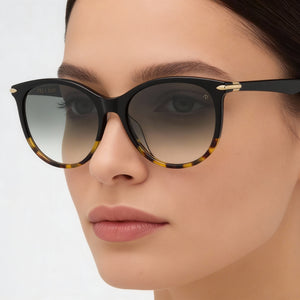 Rag & Bone Rnb 1020/S Oval Sunglasses Women — side view, Polarized Grey lens
