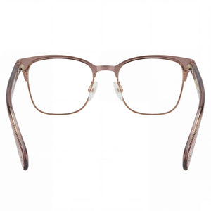 Rag & Bone Rnb 3022 Rectangle Eyeglasses Women — side view, Pink Stainless Steel temples