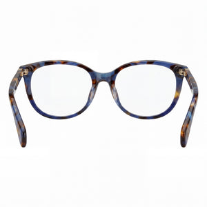 Rag & Bone Rnb 3023 Round Eyeglasses Women — side view, Blue Acetate temples