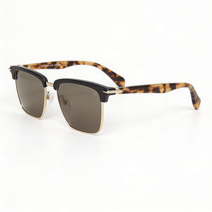 Rag & Bone rnb 5034 Rectangle Sunglasses Women — side view, Non-Polarized Black lens