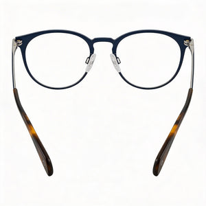 Rag & Bone Rnb 7005 Round Eyeglasses for Men — front view, Metal