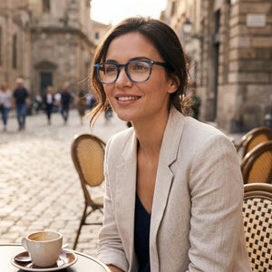 Rag & Bone Rnb 7008 Blue Eyeglasses Unisex — lifestyle wear, reading and close-up activities