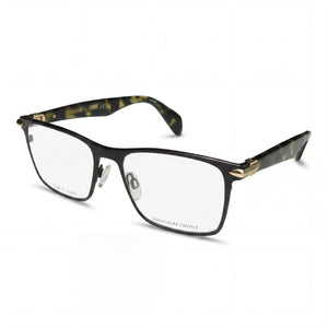 Rag & Bone Rnb 7009 Black Rectangle Eyeglasses for Men, Metal frame