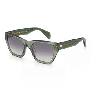 Rag & Bone Rnb1046/G/S Green Square Sunglasses Unisex, Green lens