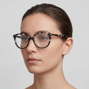 Rag & Bone RNB3023 Round Eyeglasses Women — side view, Havana Acetate temples