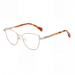 Rag & Bone RNB3037 Gold Cat Eye Eyeglasses for Women, Stainless Steel frame