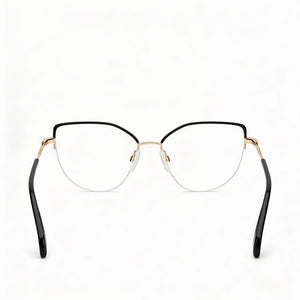 Rag & Bone RNB3042/G Cat Eye Eyeglasses Women — side view, Gold Black Plastic temples