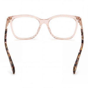 Rag & Bone Rnb3050 Rectangle Eyeglasses Women — side view, Beige Acetate temples