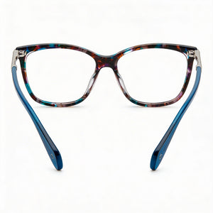 Rag & Bone Rnb3050 Rectangle Eyeglasses Women — side view, Havana Multicoloured Acetate temples