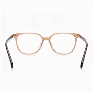 Rag & Bone Rnb3059 Rectangle Eyeglasses Women — side view, Brown Acetate temples