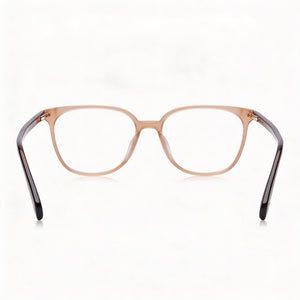 Rag & Bone Rnb3059 Square Eyeglasses Women — side view, Brown Acetate temples
