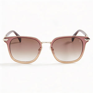 Rag & Bone RNB6000/S Rectangle Sunglasses for Women — front view, Metal frame
