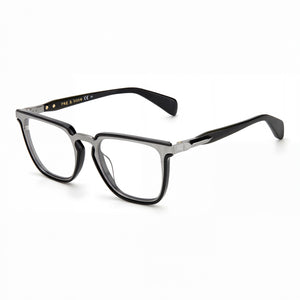 Rag & Bone Rnb7039 Black Rectangle Eyeglasses Unisex, Metal frame