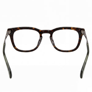 Rag & Bone Rnb7048 Rectangle Eyeglasses Men — side view, Havana Acetate temples