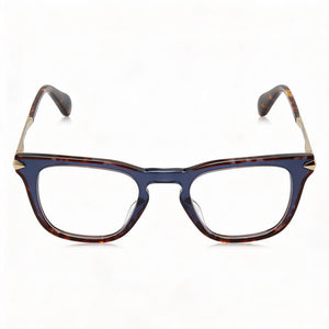 Rag & Bone Rnb7048 Square Eyeglasses Unisex — side view, Havana Acetate temples