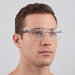 Rag & Bone Rnb7051/g Rectangle Eyeglasses Men — side view, Black Black temples