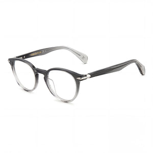 Rag & Bone Rnb8003 Black Shaded Crystal Round Eyeglasses for Women, Acetate frame
