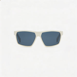 Rag & Bone Rectangle Sunglasses Men — side view, Non-Polarized Matte Grey lens