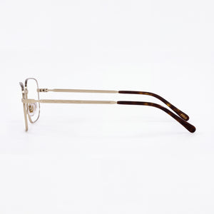 Ralph Lauren Ph1218 Rectangle Eyeglasses Men — side view, Semishiny Pale Gold Metal temples