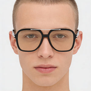 Saint Laurent Square Sunglasses Unisex — side view, Non-Polarized Black lens