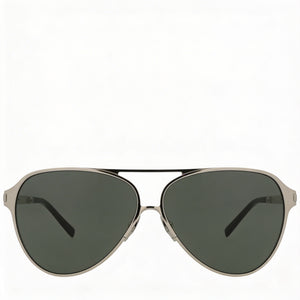 Saint Laurent Classic Aviator Sunglasses Unisex — front view, Silver frame
